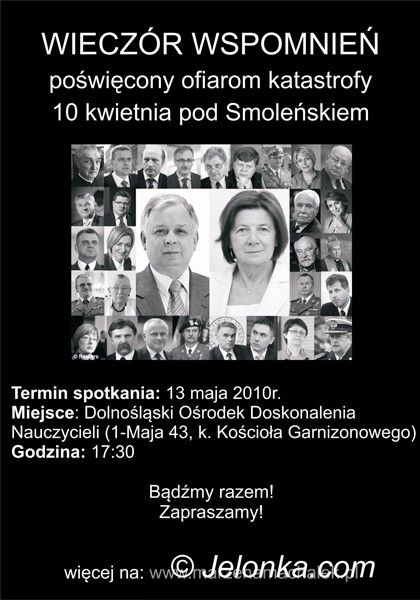 JELENIA GÓRA: Wspomną ofiary katastrofy pod Smoleńskiem