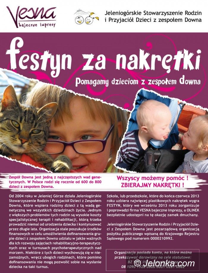 Jelenia Góra/region: Ruszyła III edycja zbiórki nakrętek, tym razem dla dzieci z zespołem downa