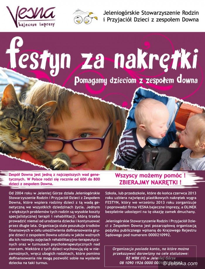 Jelenia Góra/region: Ruszyła III edycja zbiórki nakrętek, tym razem dla dzieci z zespołem downa