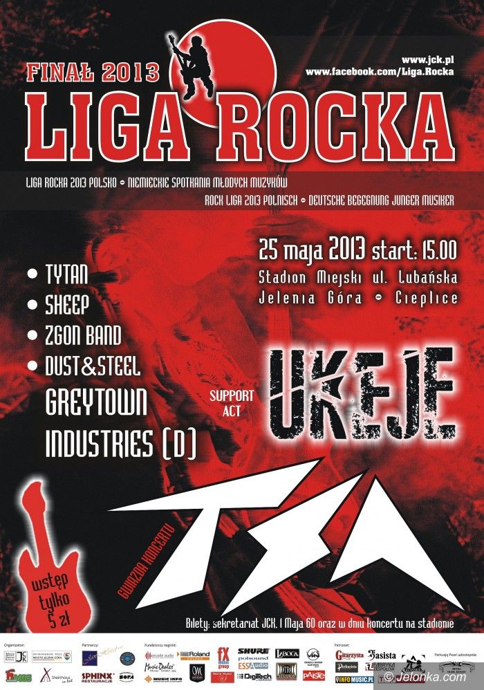 Jelenia Góra: W sobotę  Finał Ligi Rocka 2013. Z legendarną grupą TSA!