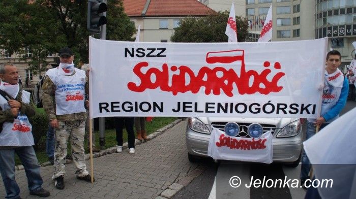 Kraj/Jelenia Góra: Jeleniogórscy związkowcy z "S" na proteście w stolicy