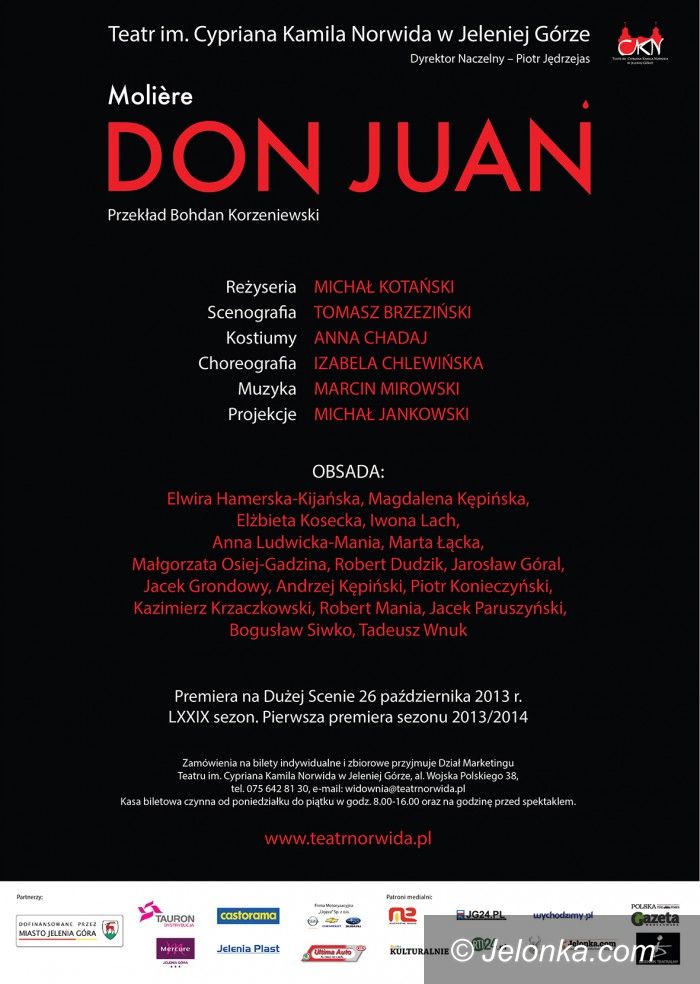 Jelenia Góra: „Don Juan” pierwszą premierą sezonu 2013/2014 w Norwidzie