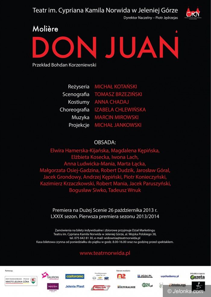 Jelenia Góra: „Don Juan” pierwszą premierą sezonu 2013/2014 w Norwidzie