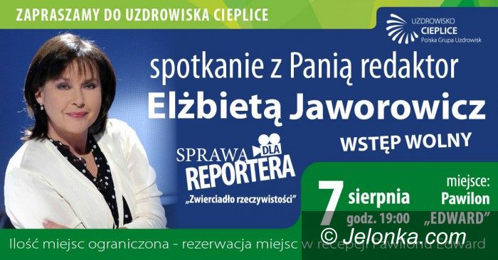 Jelenia Góra: Spotkanie z Elżbietą Jaworowicz w Uzdrowisku Cieplice