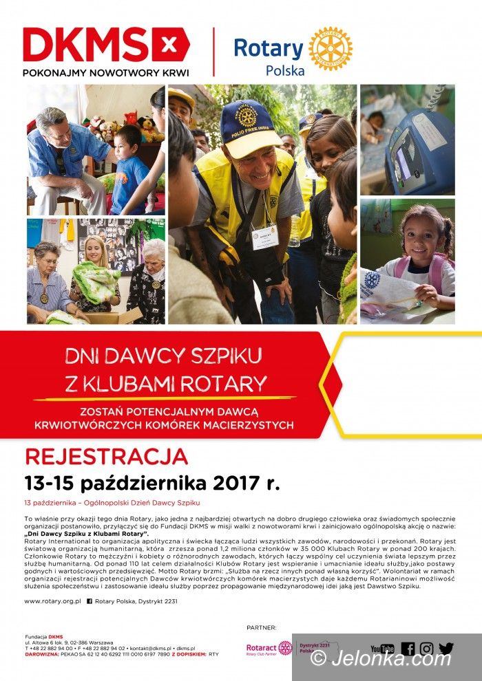 Jelenia Góra/Kraj: Dni Dawcy Szpiku z klubami Rotary