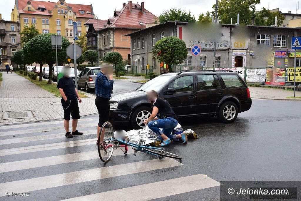 Jelenia Góra: Potrącenie rowerzysty