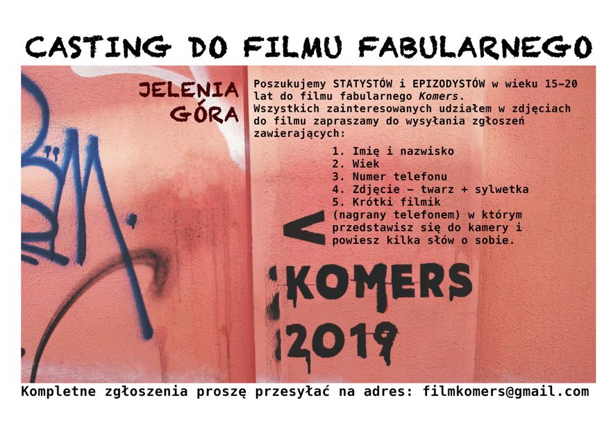 Jelenia Góra: Zagraj w filmie "Komers"