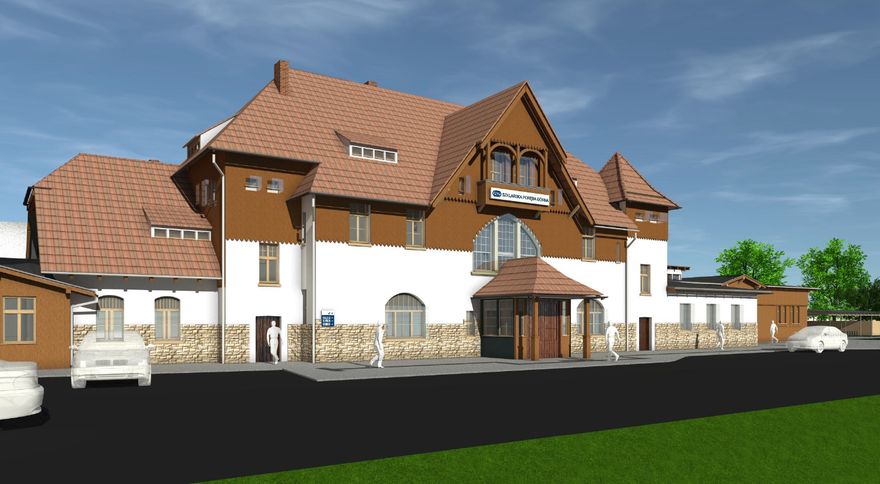 Szklarska Poręba: Dworzec tymczasowy w Szklarskiej Porębie