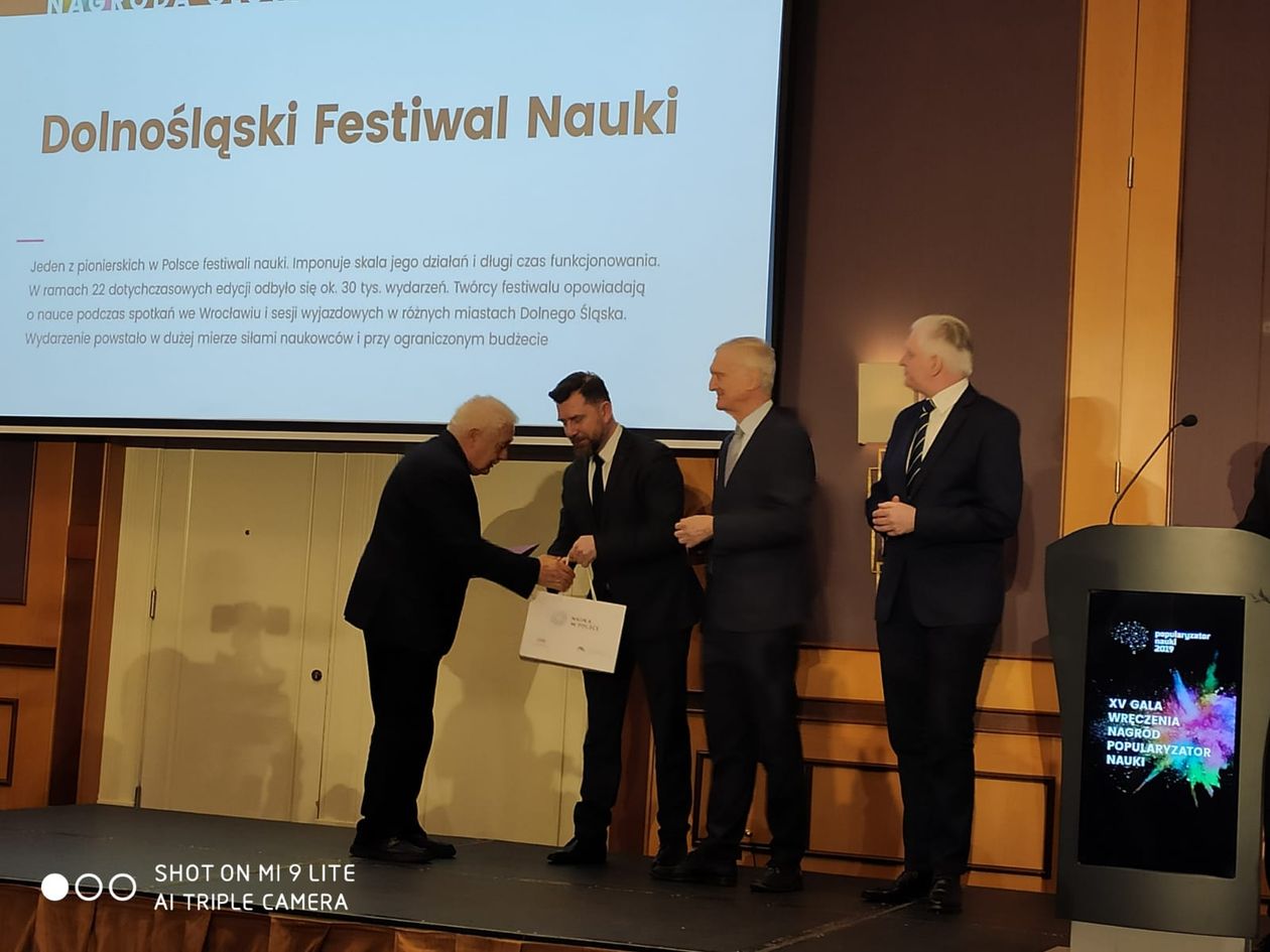 Wrocław: Dolnośląski Festiwal Nauki laureatem konkursu Popularyzator Nauki 2019