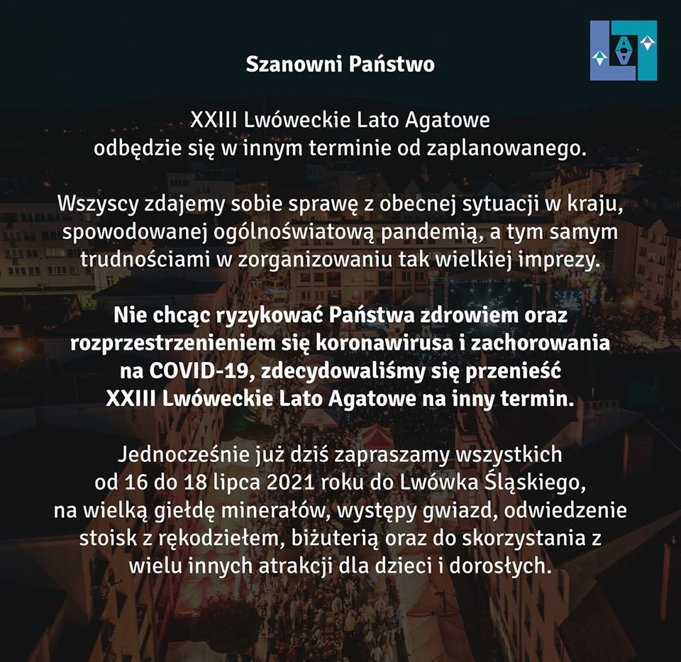 Lwówek Śląski: Zmiana terminu XXIII Lwóweckiego Lata Agatowego