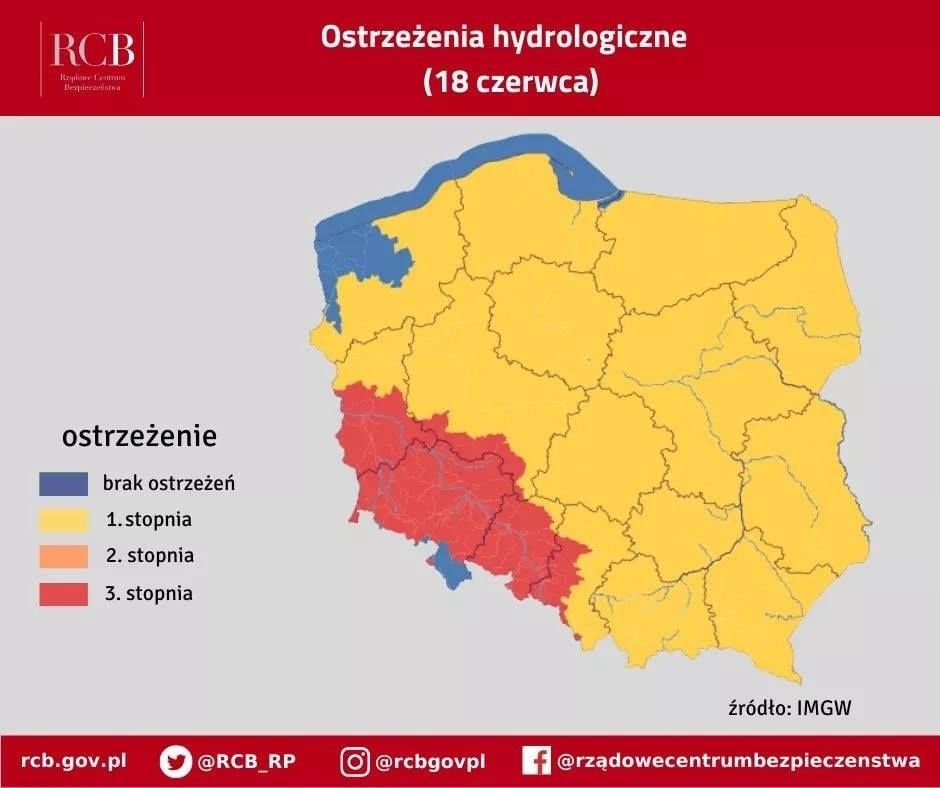 Polska: Ostrzeżenia hydrologiczne