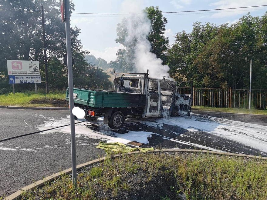 Radomierz: Pożar busa w Radomierzu