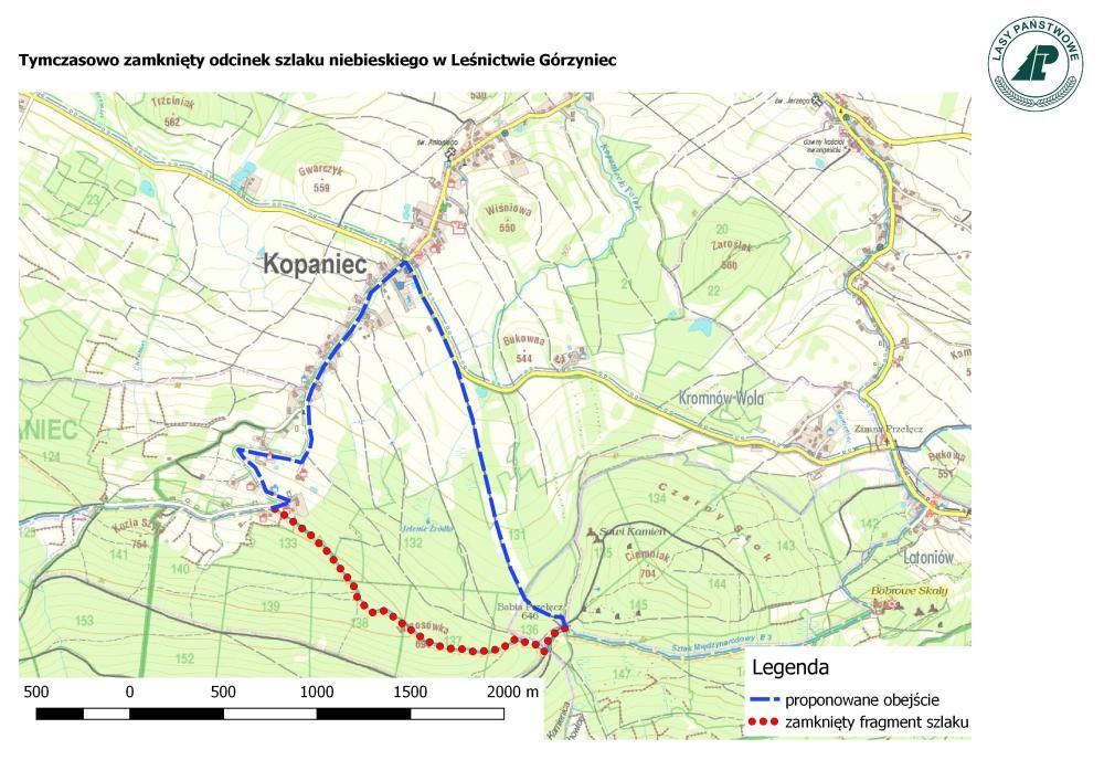 Kopaniec: Zamknięty szlak przy Kopańcu