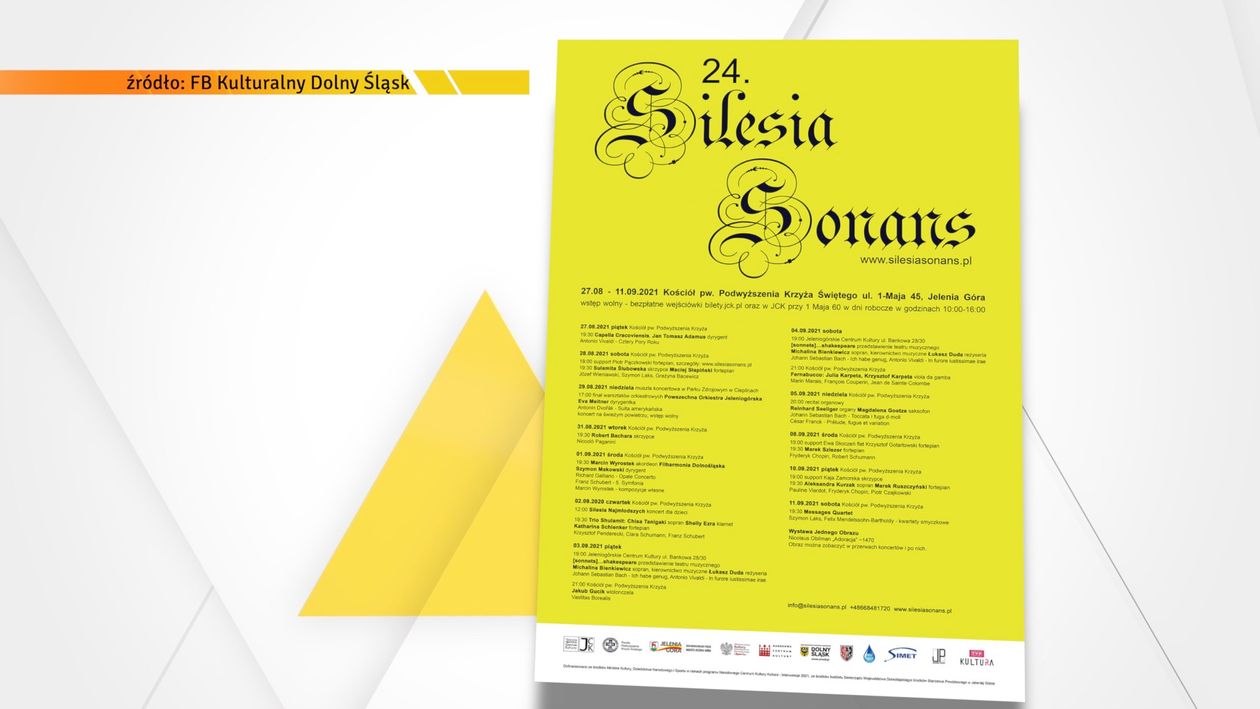 Jelenia Góra: W piątek rozpoczyna się 24. edycja Silesia Sonans