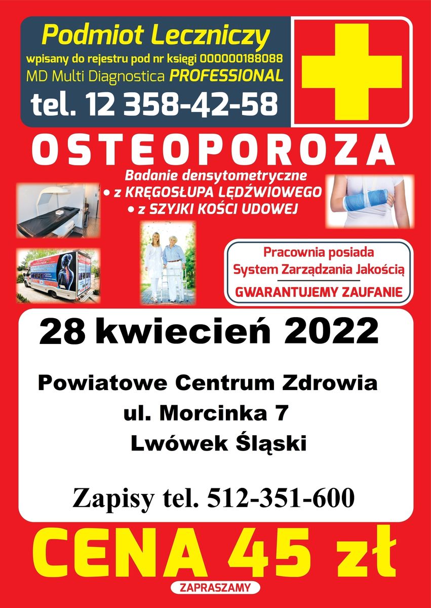 Lwówek Śląski, Jawor, Gryfów Śląski: Profilaktyka osteoporozy