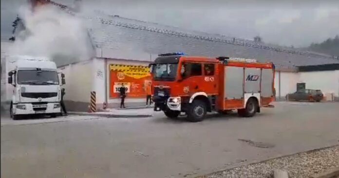 Lwówek Śląski: Pożar ciężarówki