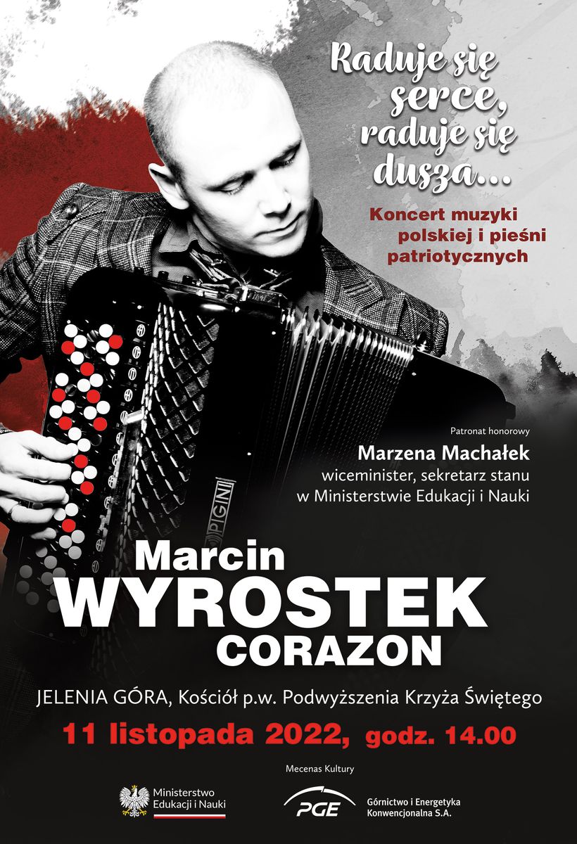 Jelenia Góra: Marcin Wyrostek – koncert muzyki polskiej i pieśni patriotycznych