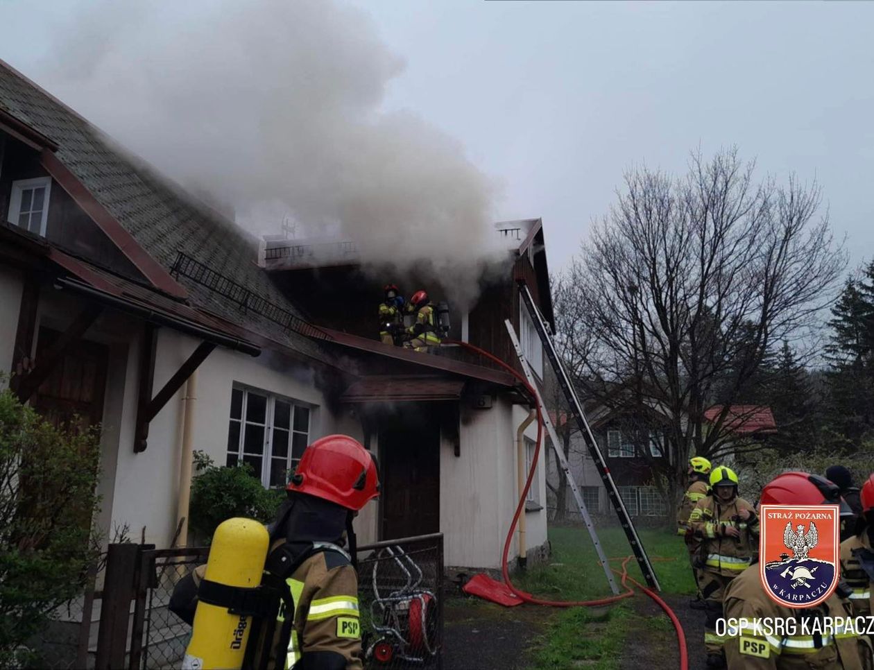 Karpacz: Pożar domu w Karpaczu