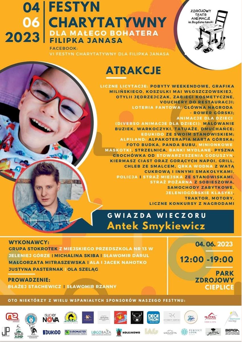 Jelenia Góra: Festyn dla Filipka z występem Antka Smykiewicza