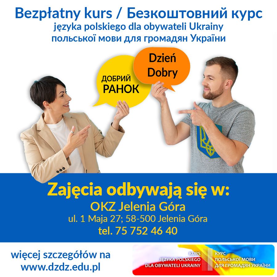 Region/Jelenia Góra: Bezpłatna nauka języka polskiego dla osób z Ukrainy