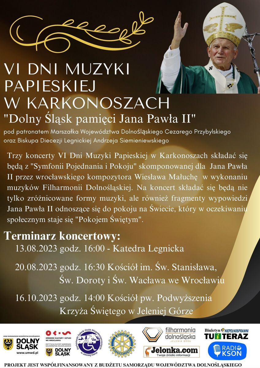 Jelenia Góra/Region: Wkrótce VI Dni  Muzyki Papieskiej w Karkonoszach