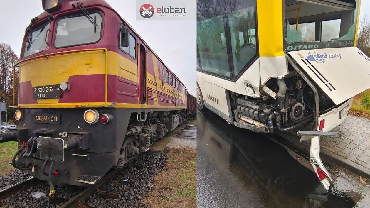 Lubań: Zderzenie pociągu z autobusem