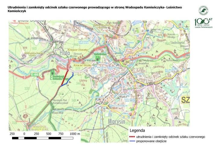 Szklarska Poręba: Zamknięty szlak do Wodospadu Kamieńczyka