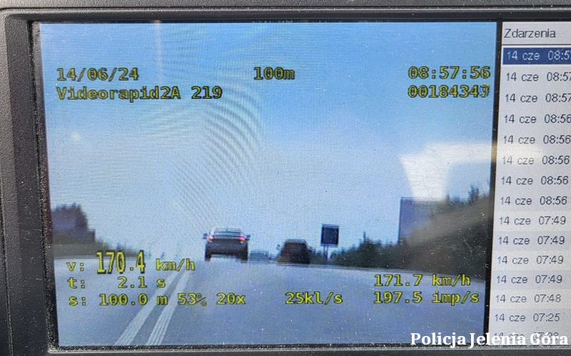 Jelenia Góra: Brawura ma 22 lata i jechała aż 170 km/h