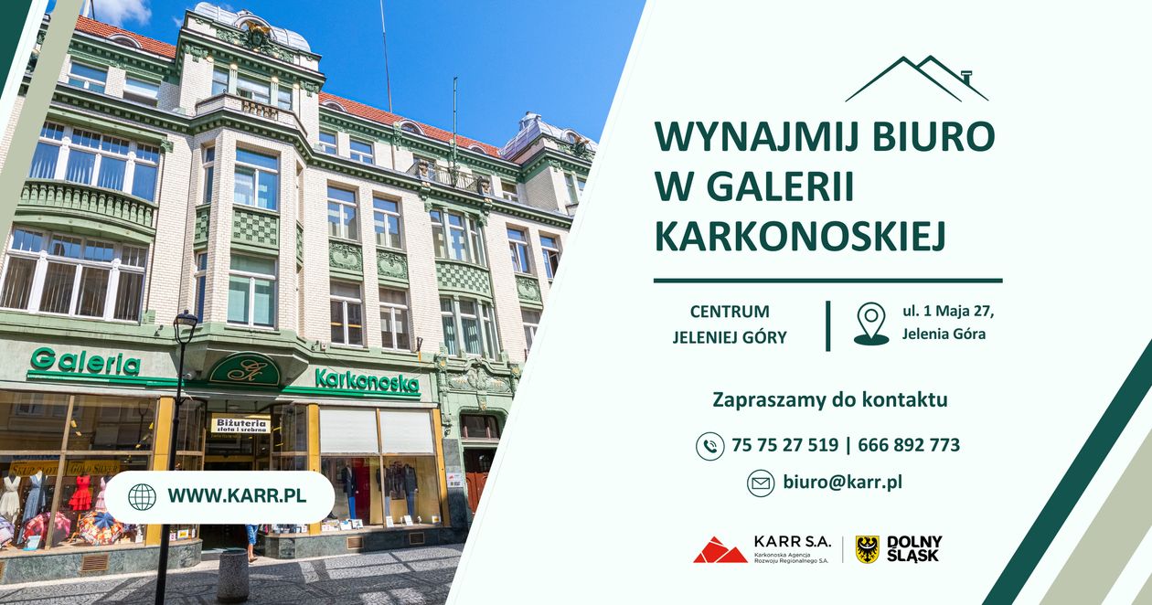 Jelenia Góra: Wynajmij biuro w Galerii Karkonoskiej!