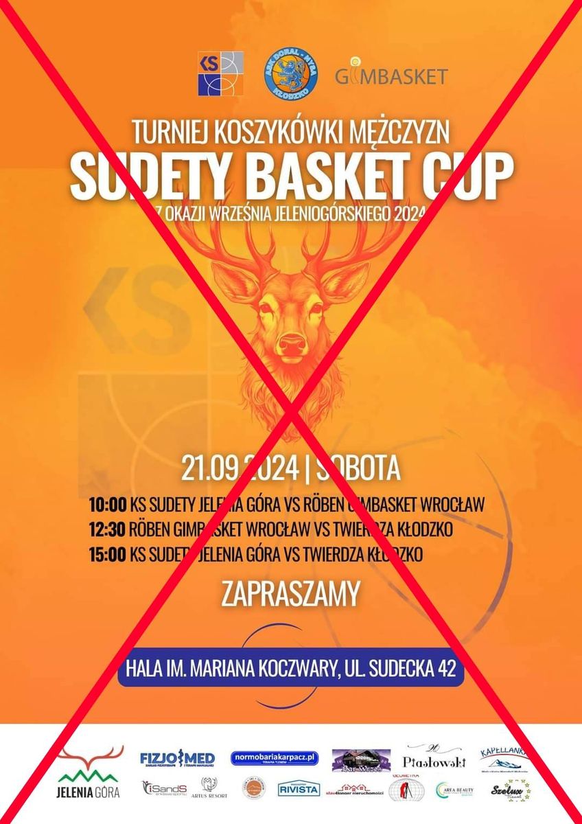 Jelenia Góra: "Sudety Basket Cup" odwołane