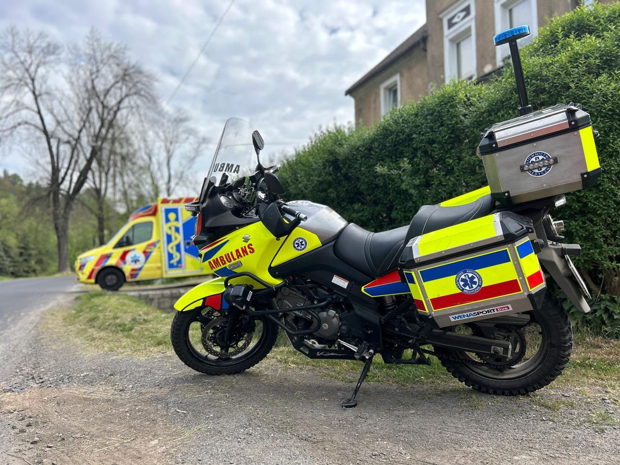 Jelenia Góra: Moto ambulans miał masę pracy