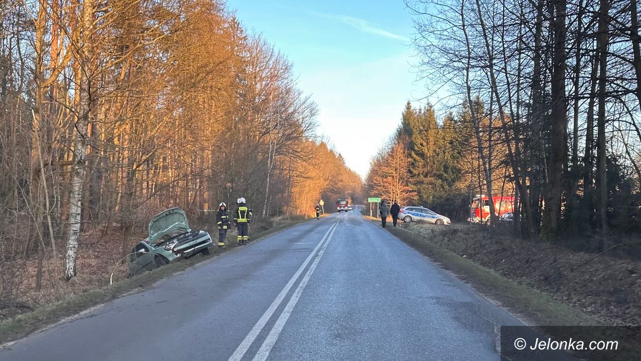 Jelenia Góra: Opel w rowie