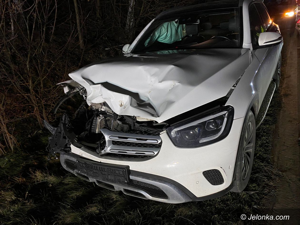 Jelenia Góra: Zderzenie mercedesa z sarną