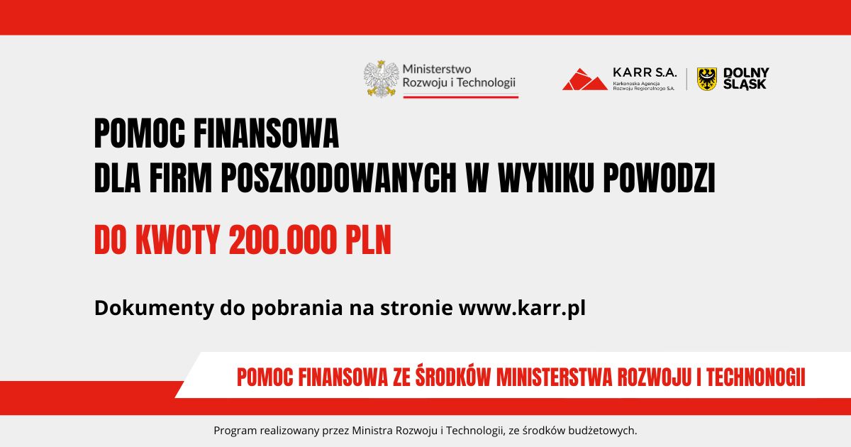 Jelenia Góra: Do 200.000 PLN dla firm poszkodowanych w powodzi