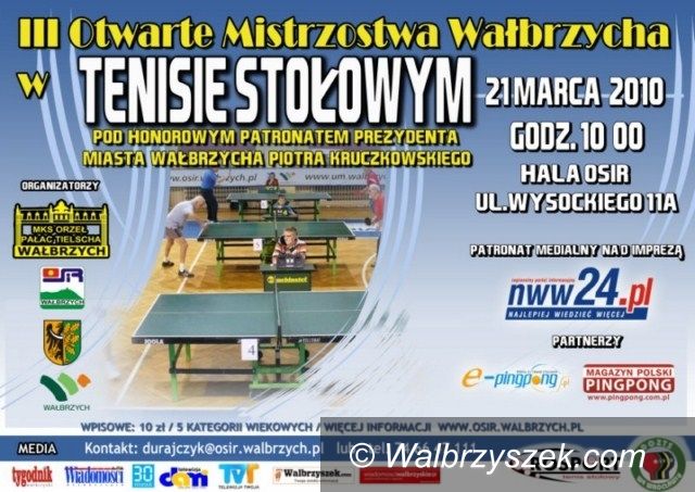 Wałbrzych, OSiR: [Z] Mistrzostwa Wałbrzycha w tenisie stołowym przed nami