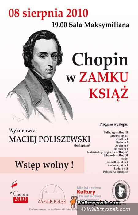 Wałbrzych: Muzyka Chopina zabrzmi w Książu