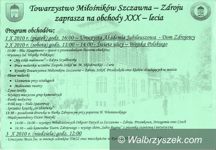 REGION, Szczawno-Zdrój: XXX–lecie Towarzystwa Miłośników Szczawna–Zdroju