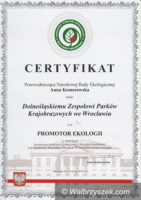 REGION: Dolnośląski Zespół Parków Krajobrazowych zdobył cenny certyfikat