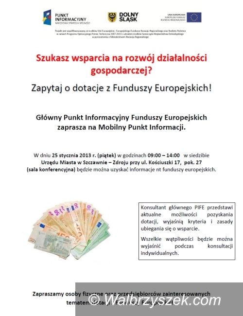 REGION, Szczawno Zdrój: Mobilne Punkty Informacji w styczniu 2013 roku