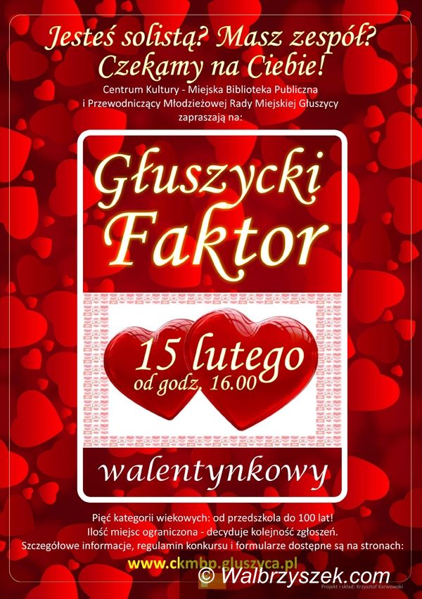 REGION, Głuszyca: CK–MBP w Głuszycy zaprasza do udziału w Faktorze Walentynkowym