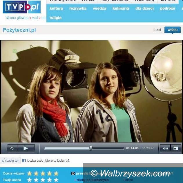 Region: Gimnazjalistki z Głuszycy w TVP