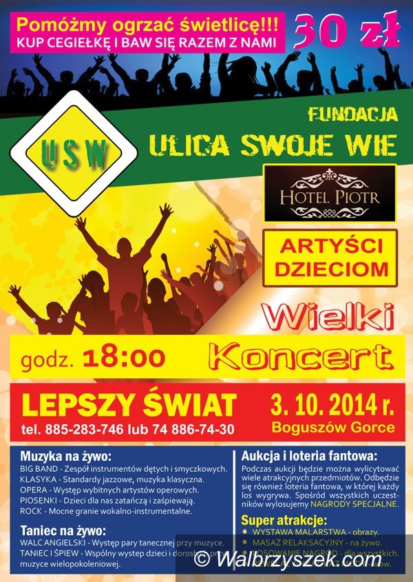 REGION, Boguszów-Gorce: Koncert „Lepszy Świat – Artyści Dzieciom”
