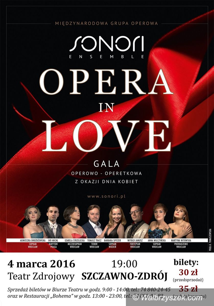 Szczawno-Zdrój: Koncert Opera in Love z okazji Dnia Kobiet w Szczawnie Zdroju