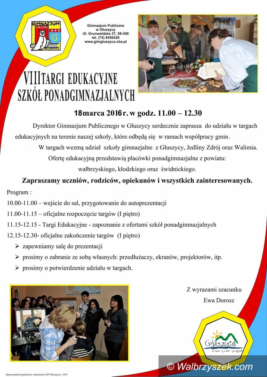 REGION, Głuszyca: VIII Targi Edukacyjne w GP Głuszyca