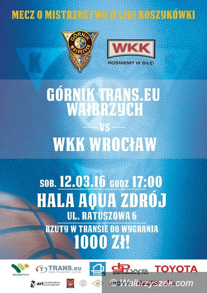 Wałbrzych: II liga koszykówki: Kolejna potyczka z WKK