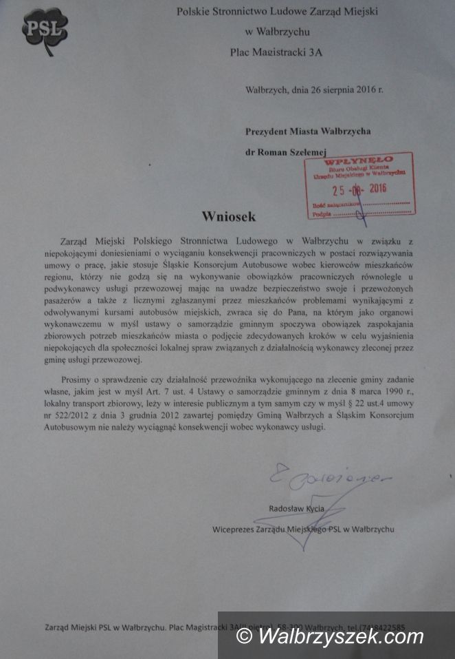 Wałbrzych: PSL domaga się podjęcia działań przez prezydenta Szełemeja