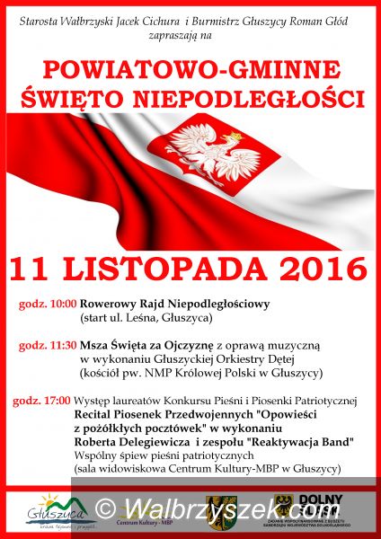 powiat wałbrzyski: Powiatowe obchody Święta Niepodległości odbędą się w tym roku w Głuszycy