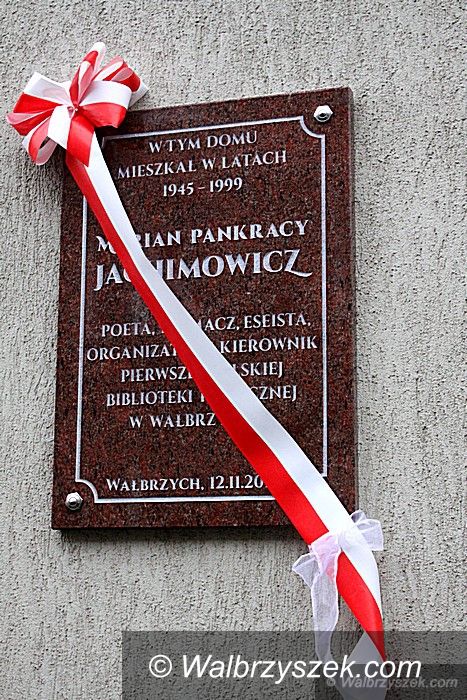 Wałbrzych: Tablica pamiątkowa Mariana Jachimowicza