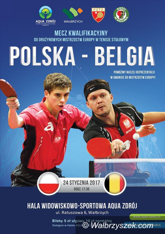 Wałbrzych: Już wkrótce mecz Polska–Belgia w tenisie stołowym