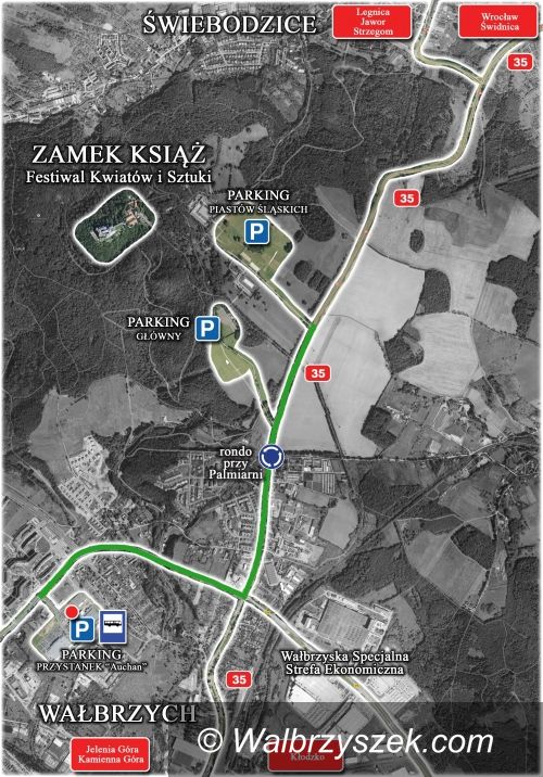 Wałbrzych: Dziś część parkingów w okolicach Zamku Książ będzie czynna